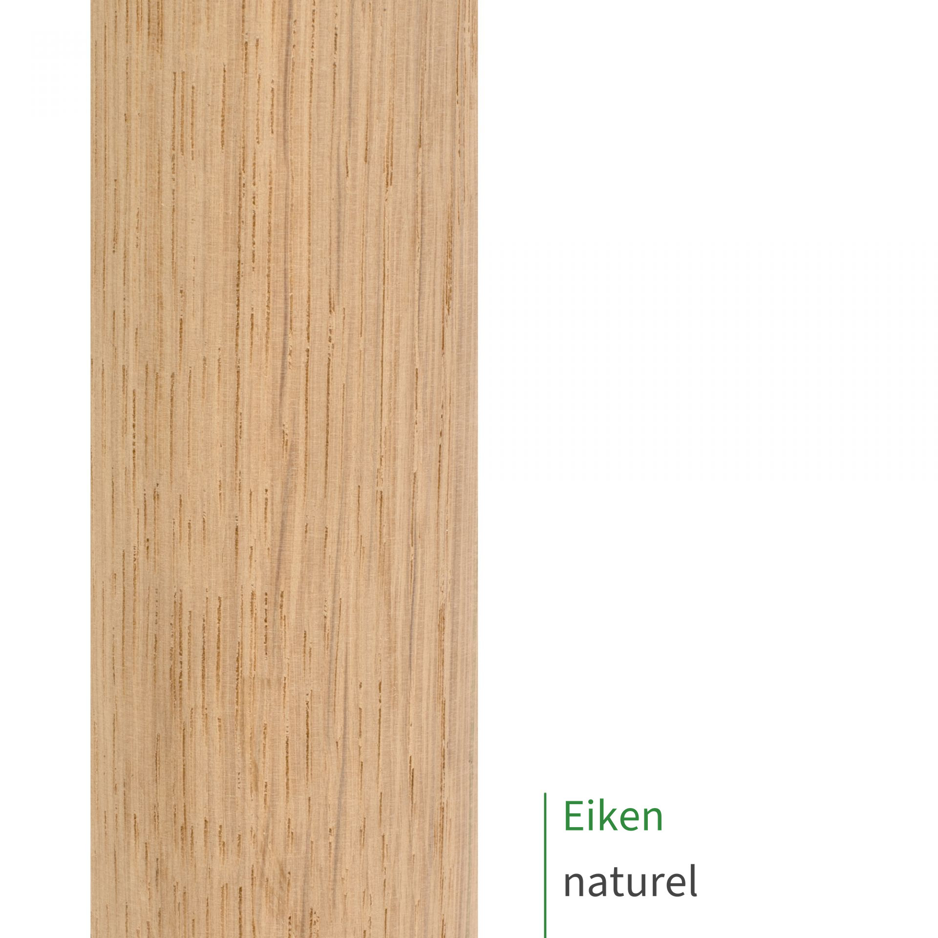 Eiken, naturel: close-up van het oppervlak van een houten leuning met zichtbare houtnerf als kleurstaal