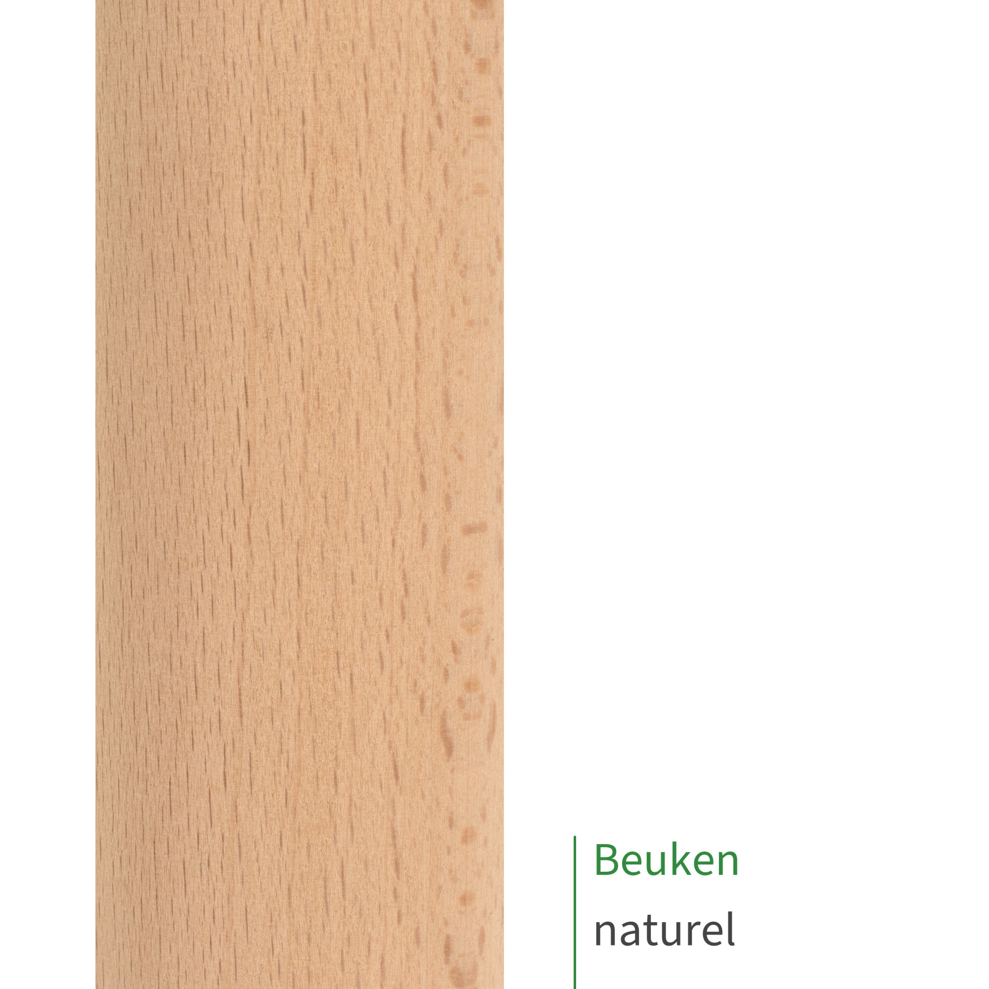 Ronde staaf van beukenhout, naturel: close-up van het onbehandelde oppervlak met fijne houtnerf