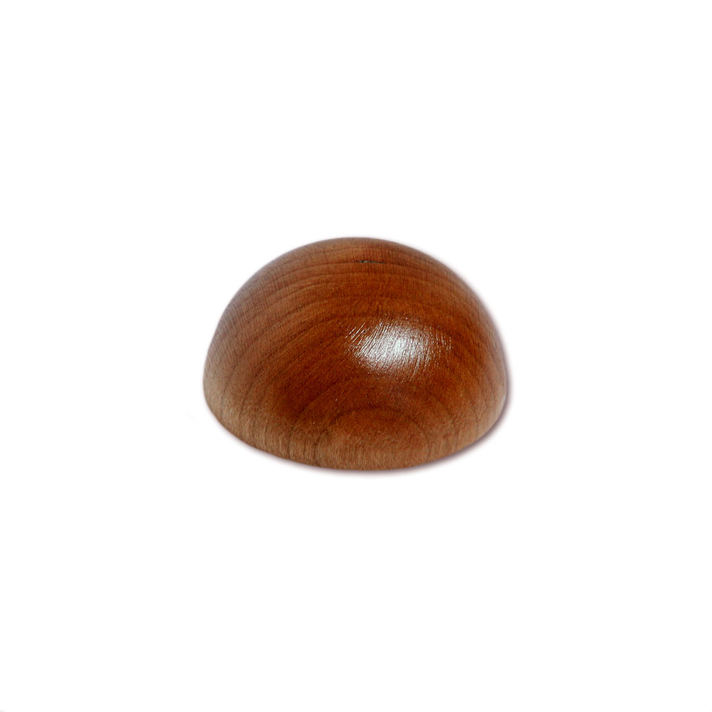Eindkap van iroko voor houten leuning, halfronde houten kap, roodbruin met glanzend oppervlak, Ø 40 tot 50 mm