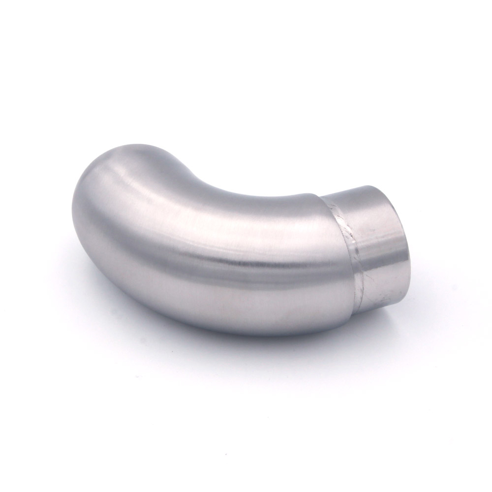 90°-eindstuk met ronde afsluiting voor roestvrijstalen leuning, diameter 42,4 mm, zijaanzicht