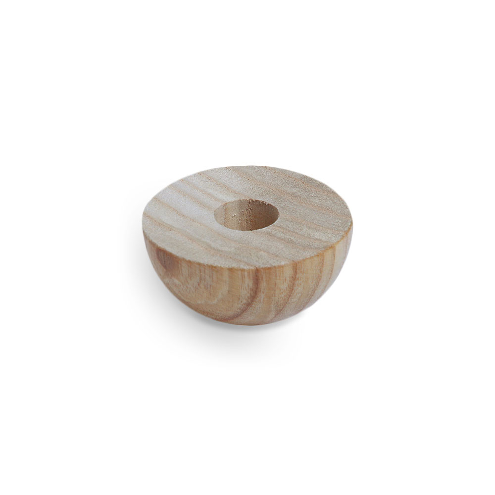 Eindkap van essenhout, halfrond, naturel, voor houten leuning Ø 40 tot 50 mm, lichte houten kap met boring, vrijstaand